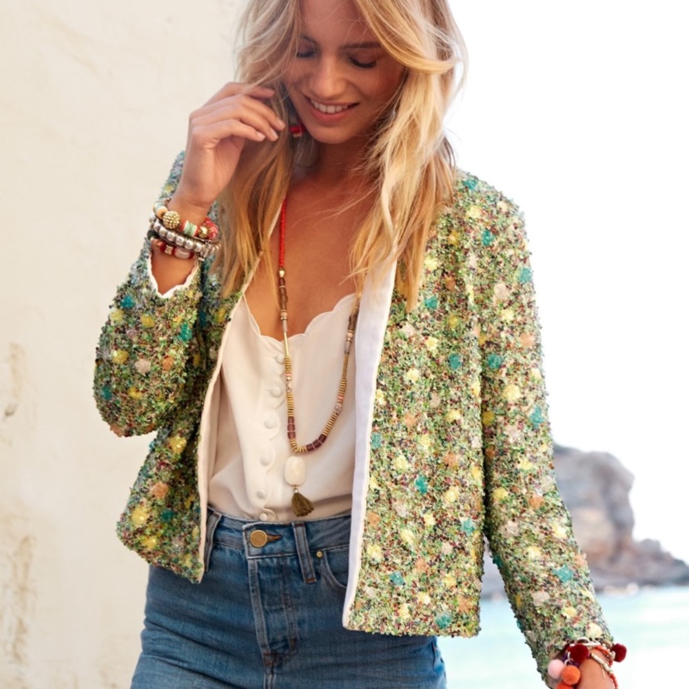 Sezane Jacket fully embroidered by hand NWT - Picture 3 of 12